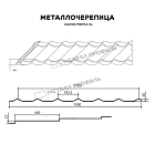 Металлочерепица МЕТАЛЛ ПРОФИЛЬ Ламонтерра-XL (VALORI-20-Brown-0.5)